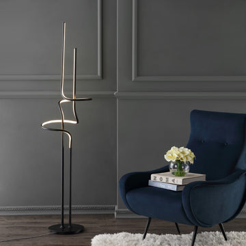 Sketch 64" Minimalist Dimmable Metal Integrated LED Floor Lamp - JONATHAN Y